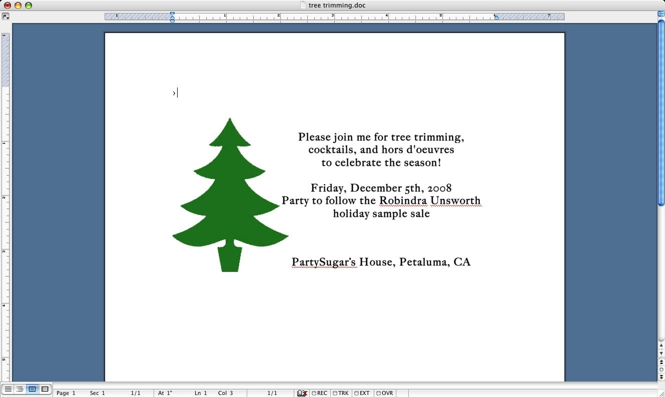 Come Party With Me  Tree Trimming â Invite